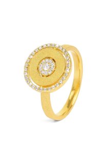 BERND WOLF Carousel Ring 925/- vergoldet mattiert mit Zirkonia