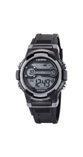 CALYPSO Unisex-Uhr Digital Schwarz/Grau mit Wochentagsanzeige