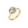 PANDORA 14k gold plattiert Ring Funkelnder Runder Strahlenkranz W58