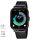 LOTUS Smartwatch rechteckig schwarz mit Milanaiseband schwarz + Kunstoffband mit Gehäuseschutz