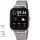 LOTUS Smartwatch rechteckig Silber mit Milanaiseband silber + Kunstoffband schwarz mit Gehäuseschutz