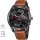 LOTUS Smartwatch schwarz für Herren mit Kautschukband gelocht schwarz + Leder-Polyurethanband braun mit Naht