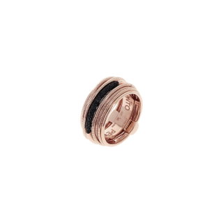 PESAVENTO Damenring Polvere rosé+schwarz variabele Ringgrößen-Verstellung