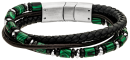STEELWEAR Armband Las Vegas Leder schwarz grün