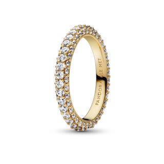PANDORA 14k gold plattiert Timeless Ring einreihig mit Zirkonia W56