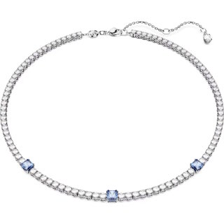 Swarovski Matrix Halskette Tennis blau/weiße Kristalle Größe M