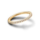 PANDORA 14 k gold plattiert Ring stackable Sparkling band
