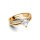 PANDORA 14k gold plattiert Non-Stackable Ring Double Band Heart W56